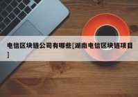 电信区块链公司有哪些[湖南电信区块链项目]